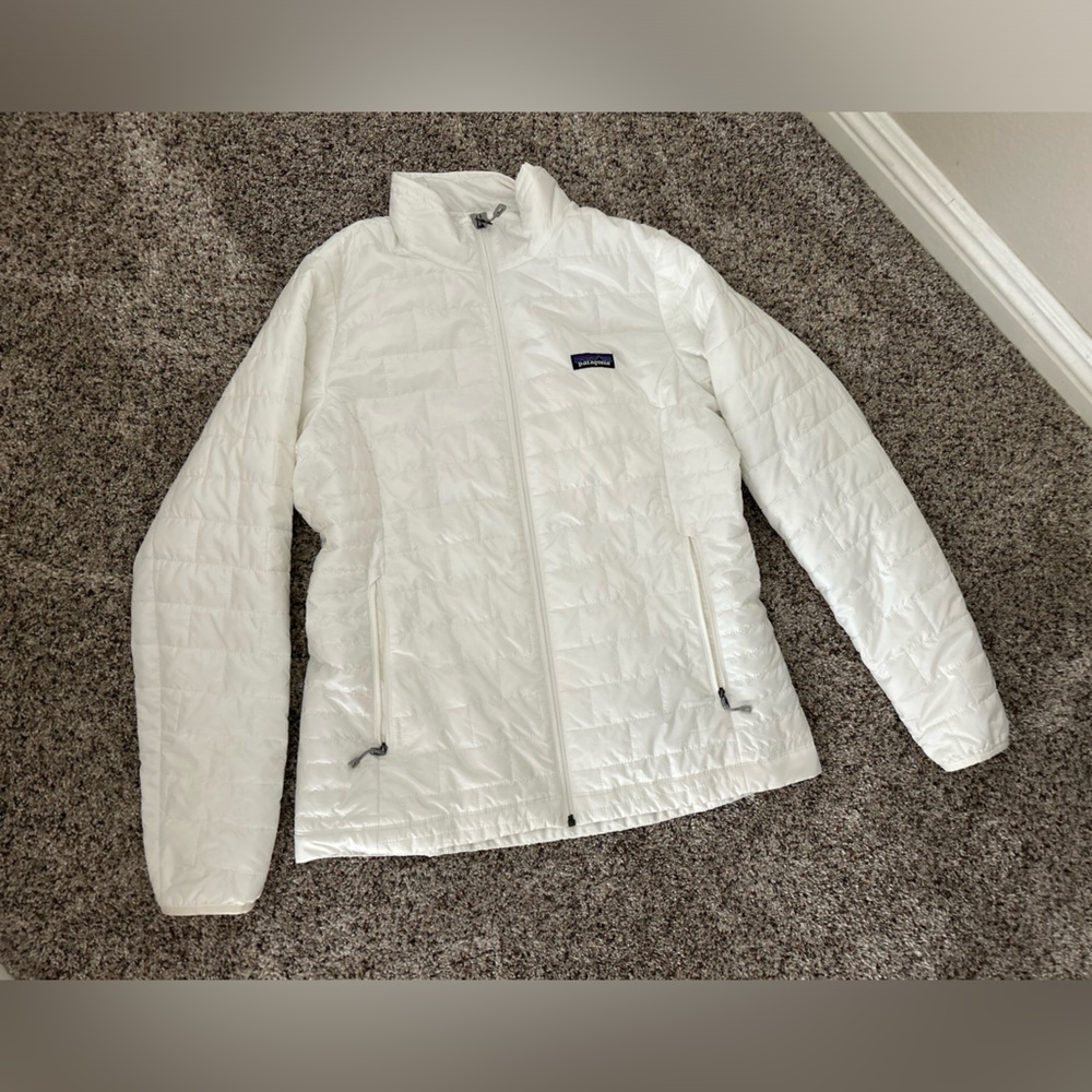 White Patagonia Nano Puff Jacket